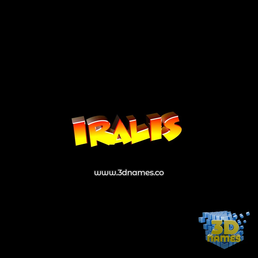 iralis in Black Background style - 3D name wallpaper