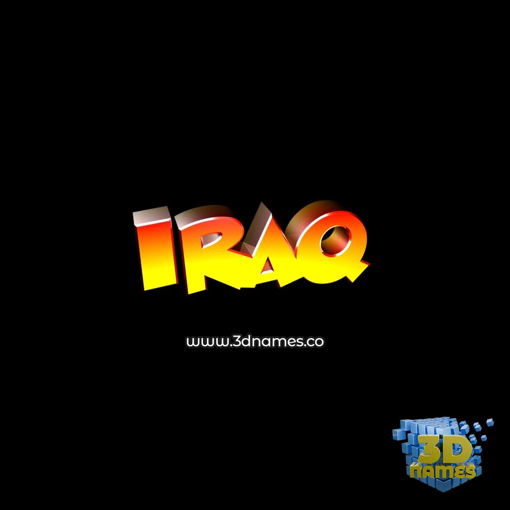 iraq in Black Background style - 3D name wallpaper