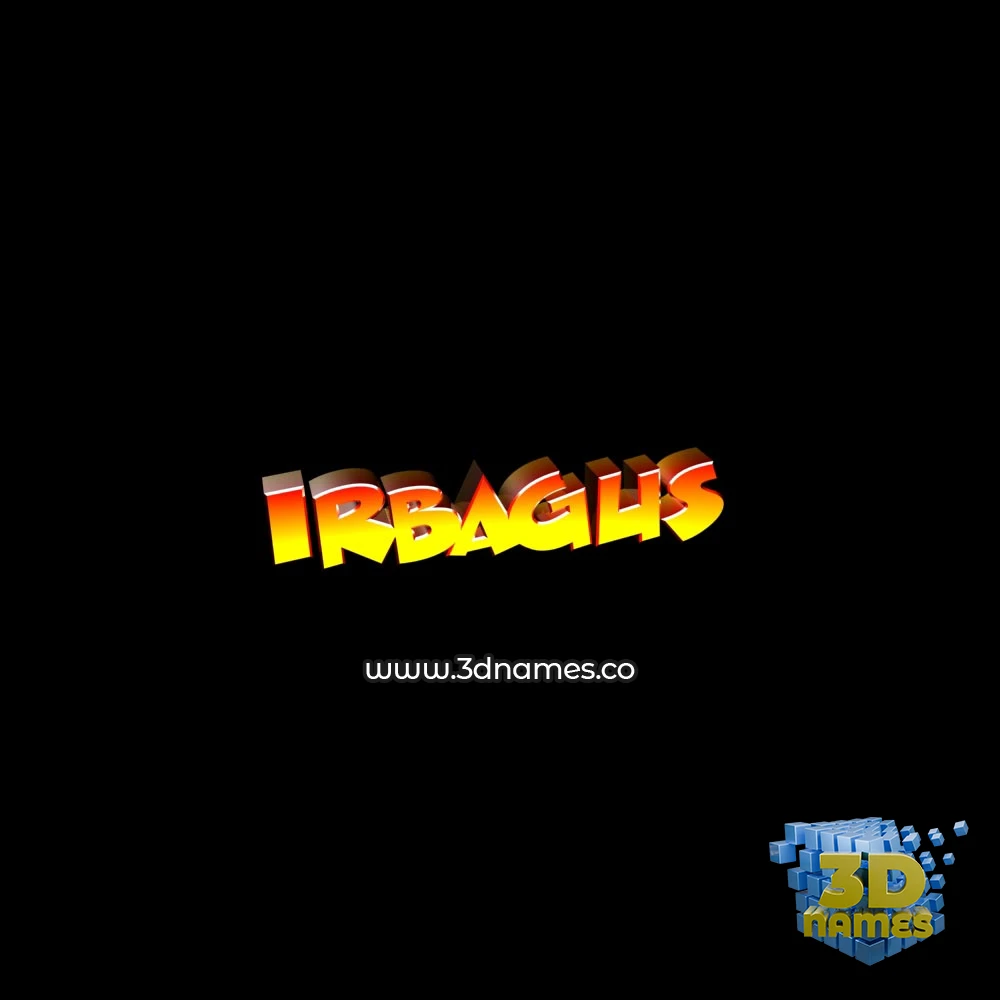 irbagus in Black Background style - 3D name wallpaper