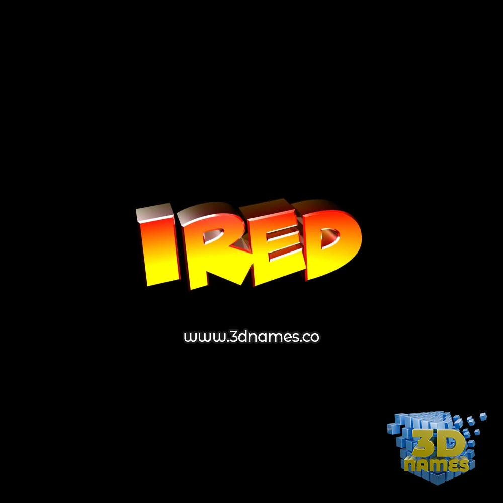 ired in Black Background style - 3D name wallpaper