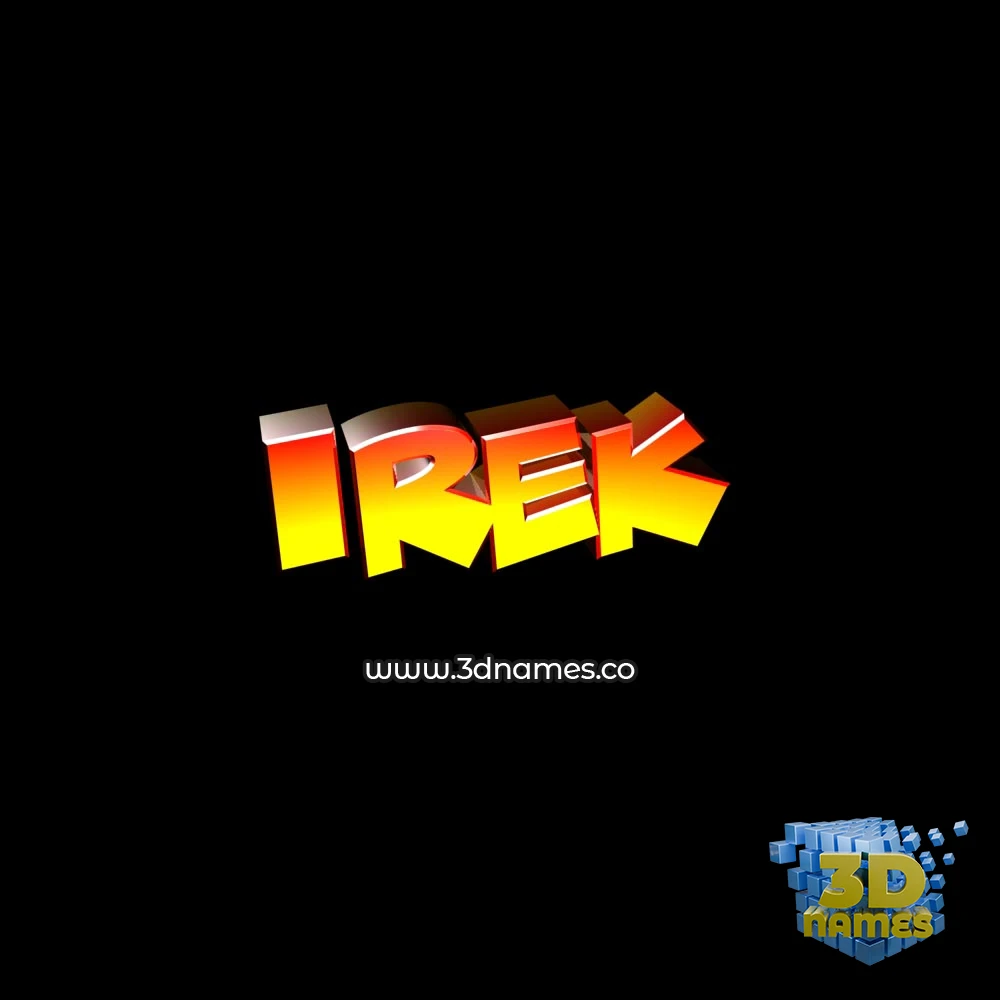 irek in Black Background style - 3D name wallpaper