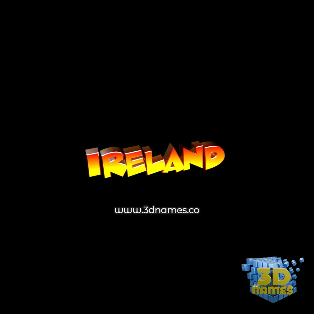 ireland in Black Background style - 3D name wallpaper