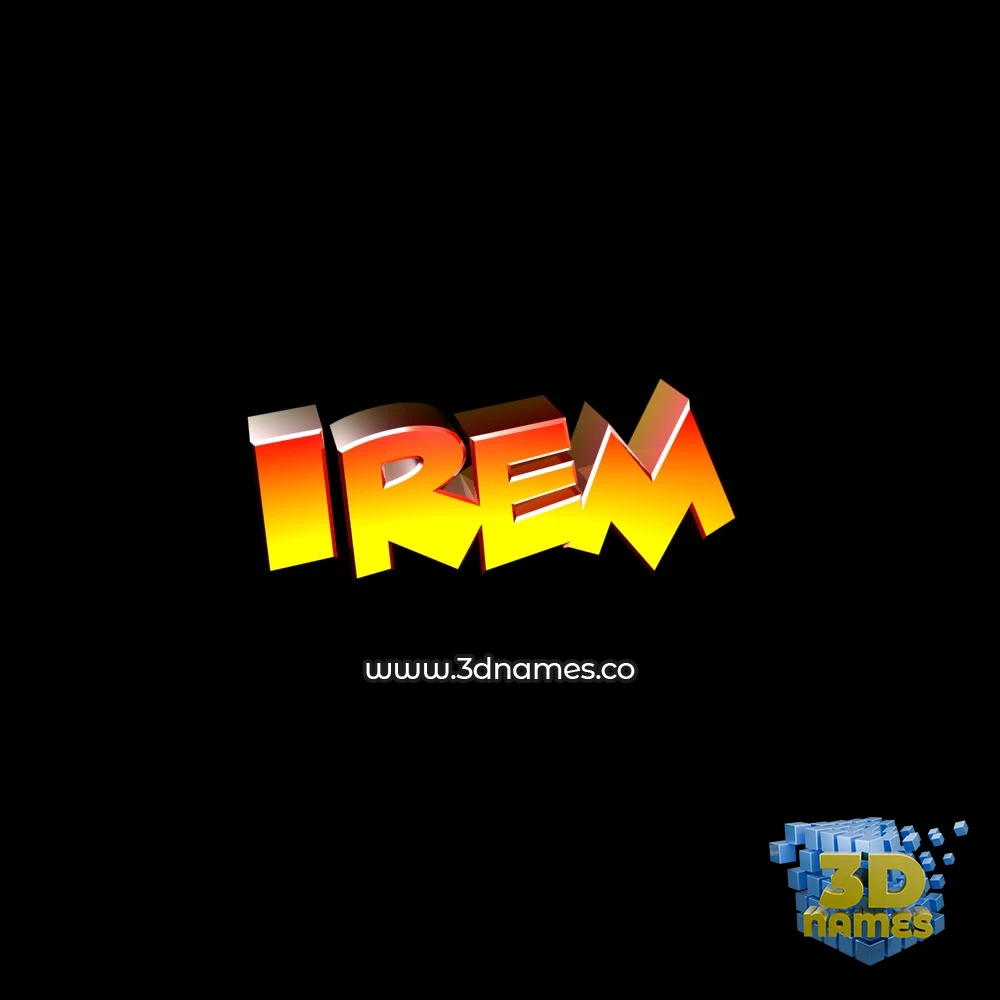 irem in Black Background style - 3D name wallpaper