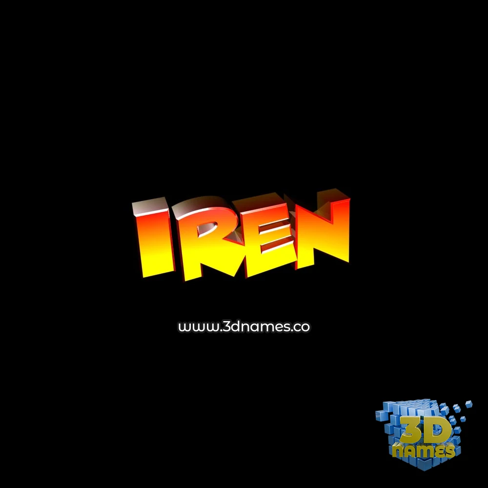 iren in Black Background style - 3D name wallpaper