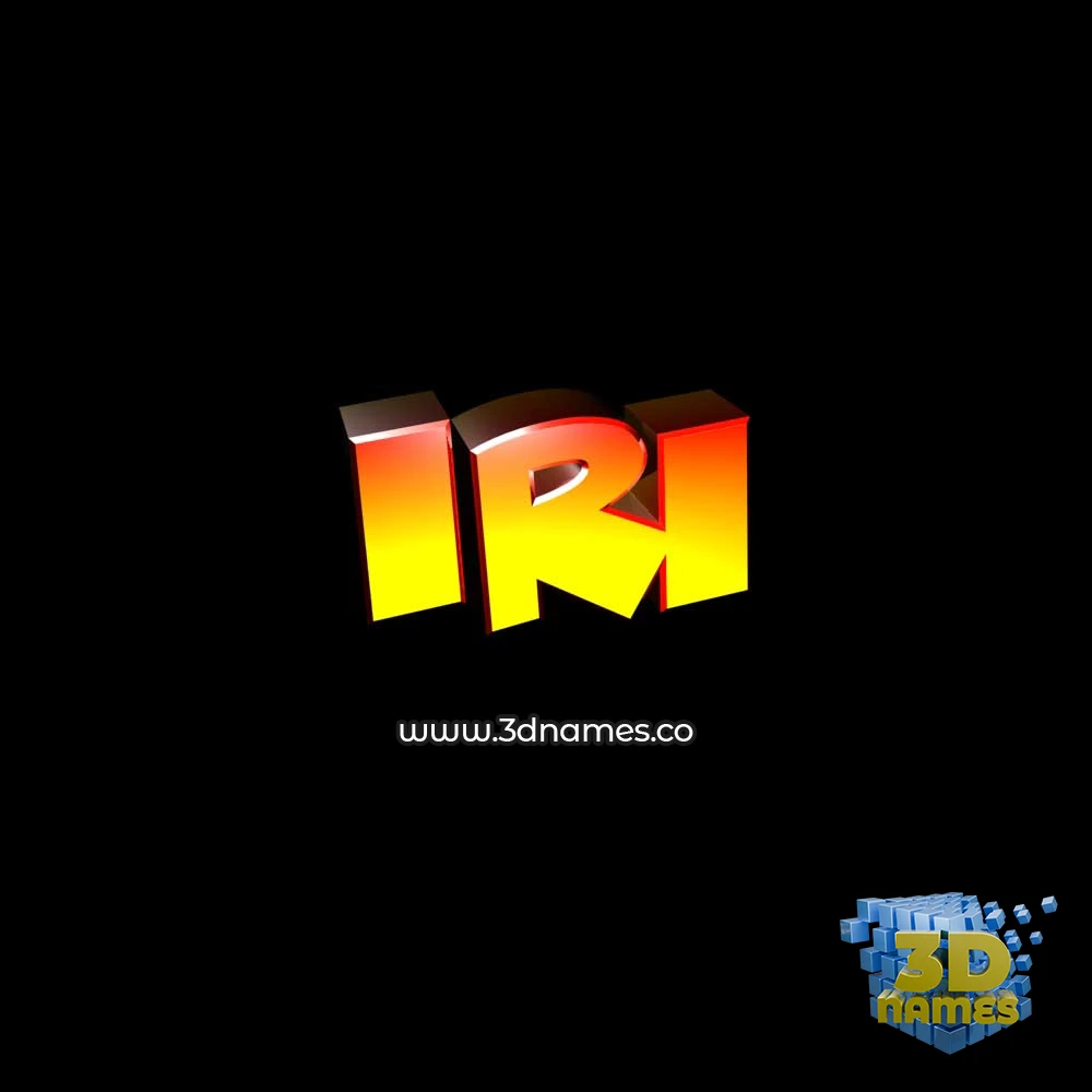 iri in Black Background style - 3D name wallpaper