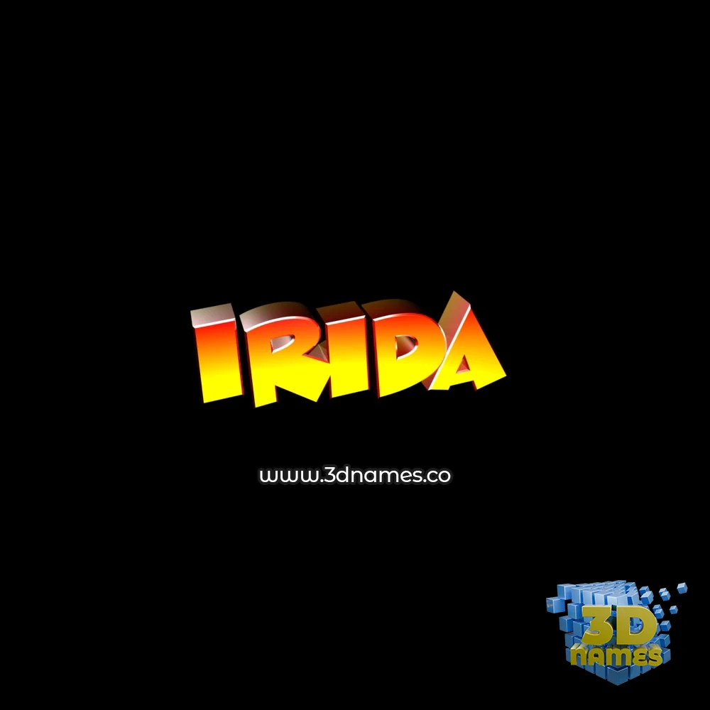irida in Black Background style - 3D name wallpaper