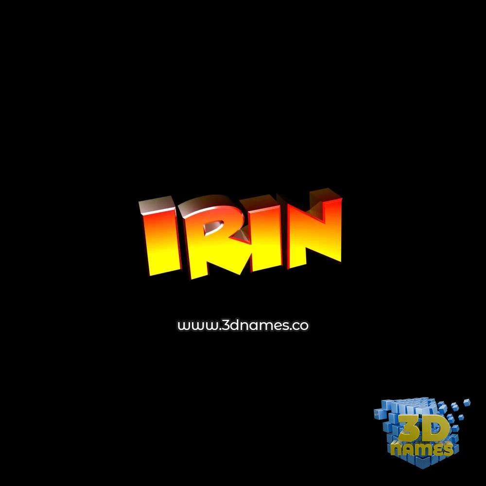 irin in Black Background style - 3D name wallpaper