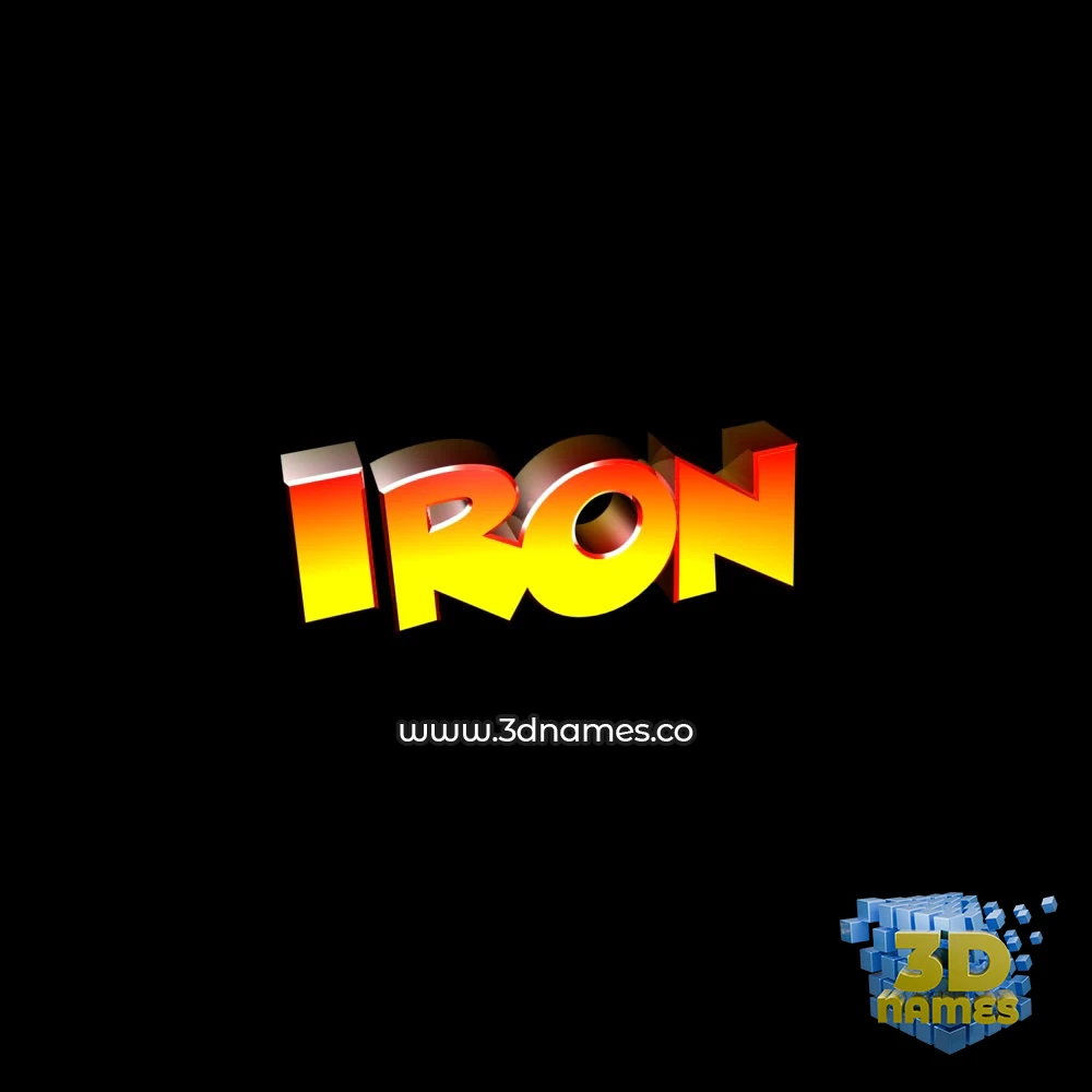 iron in Black Background style - 3D name wallpaper