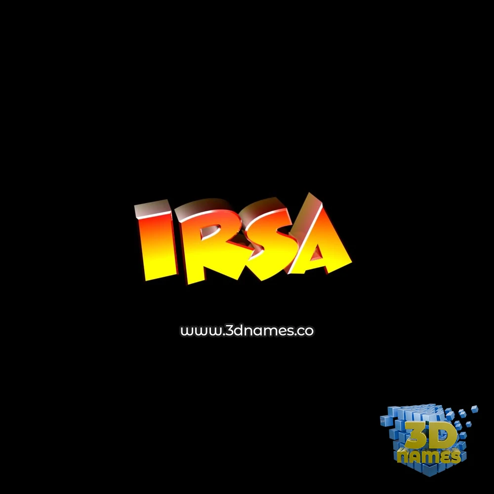 irsa in Black Background style - 3D name wallpaper
