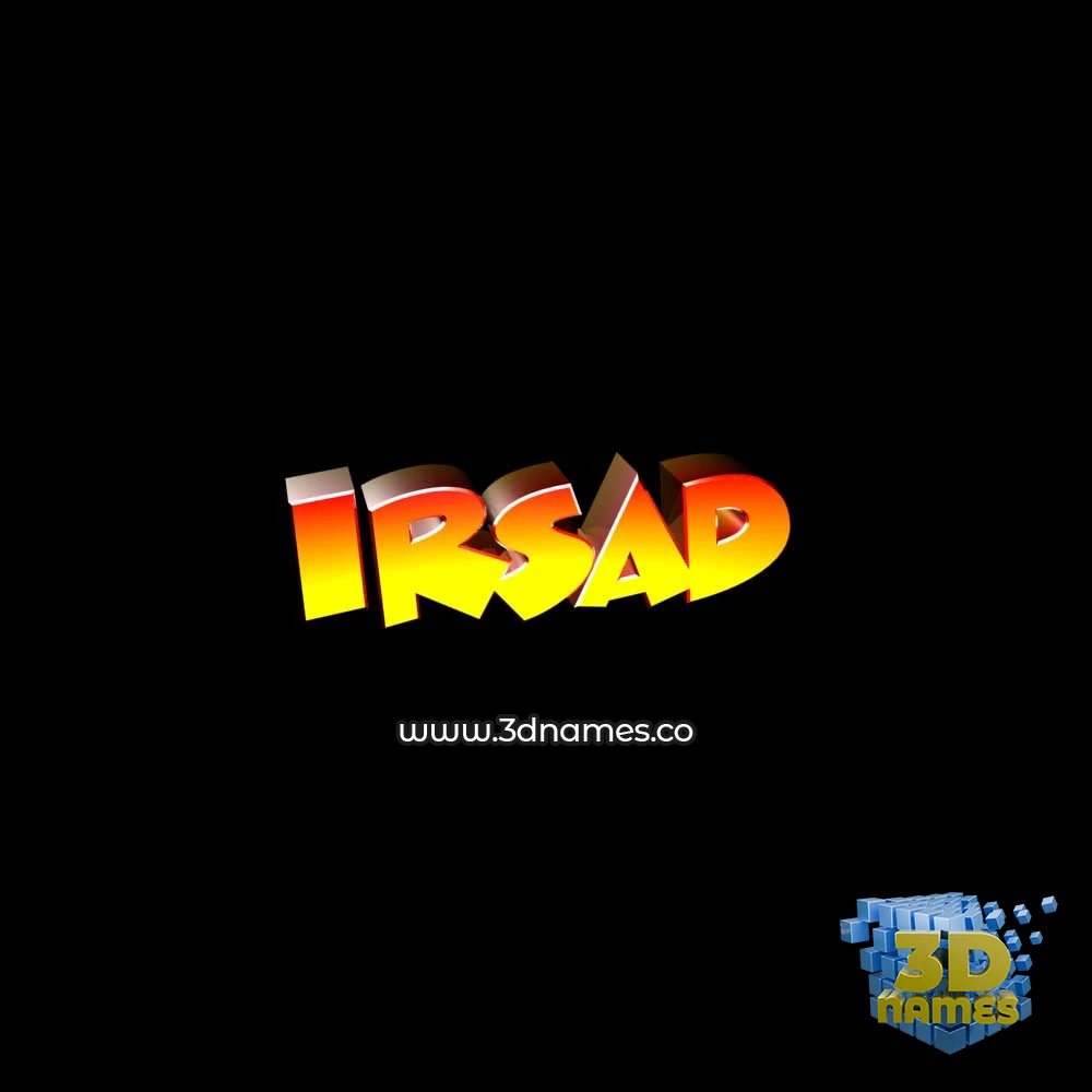 irsad in Black Background style - 3D name wallpaper