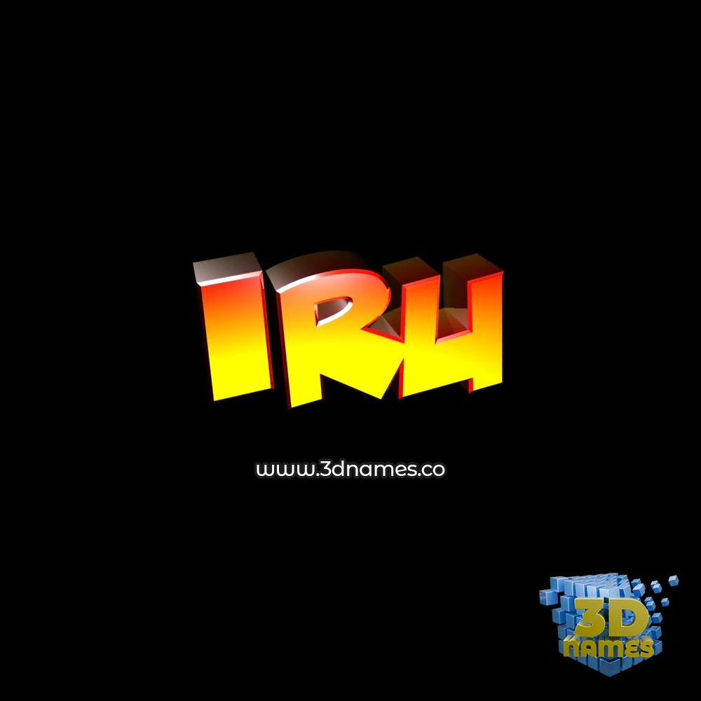 iru in Black Background style - 3D name wallpaper