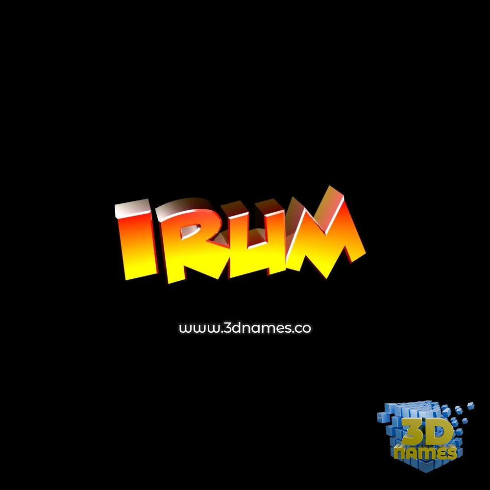irum in Black Background style - 3D name wallpaper