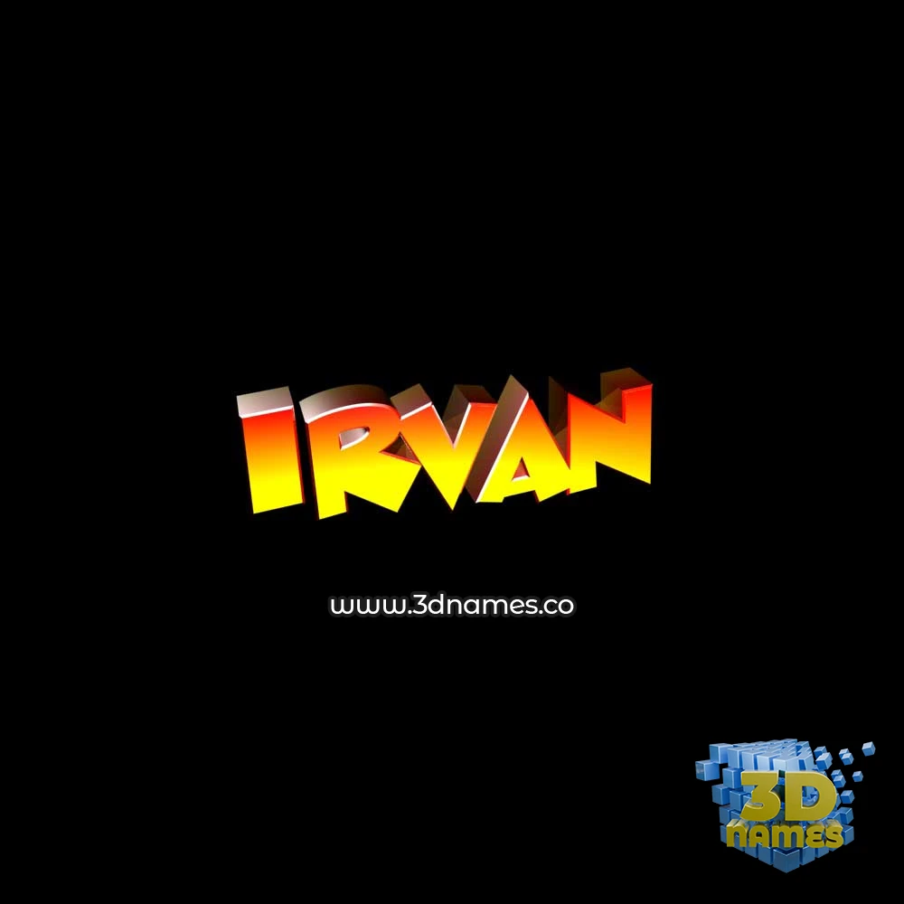 irvan in Black Background style - 3D name wallpaper