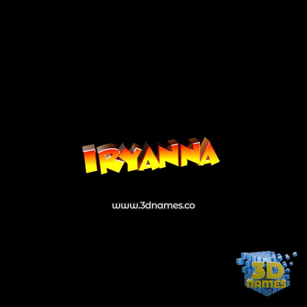 iryanna in Black Background style - 3D name wallpaper