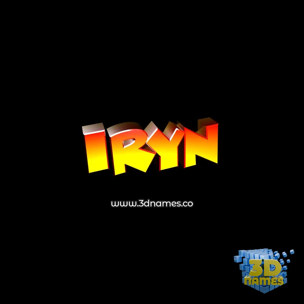 iryn in Black Background style - 3D name wallpaper