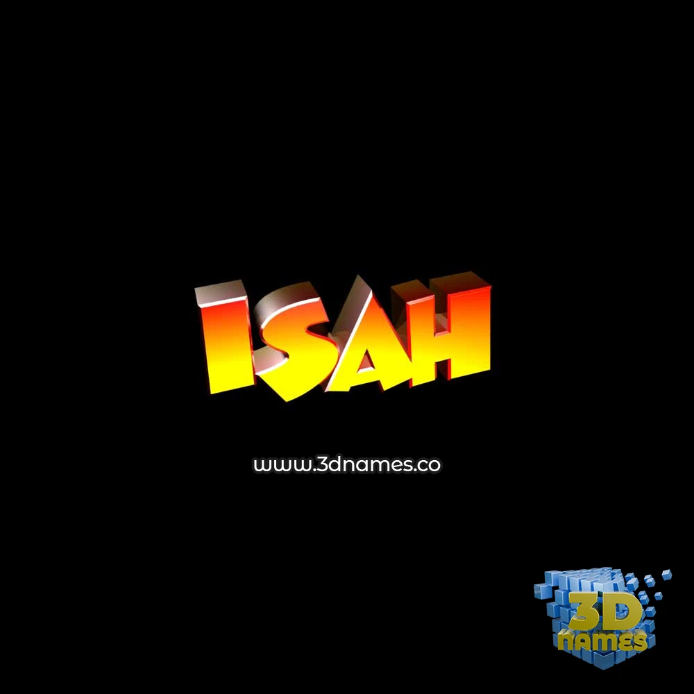 isah in Black Background style - 3D name wallpaper