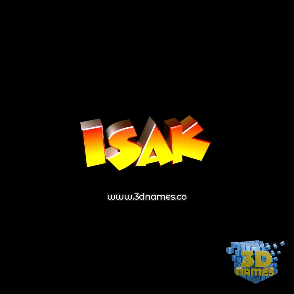 isak in Black Background style - 3D name wallpaper