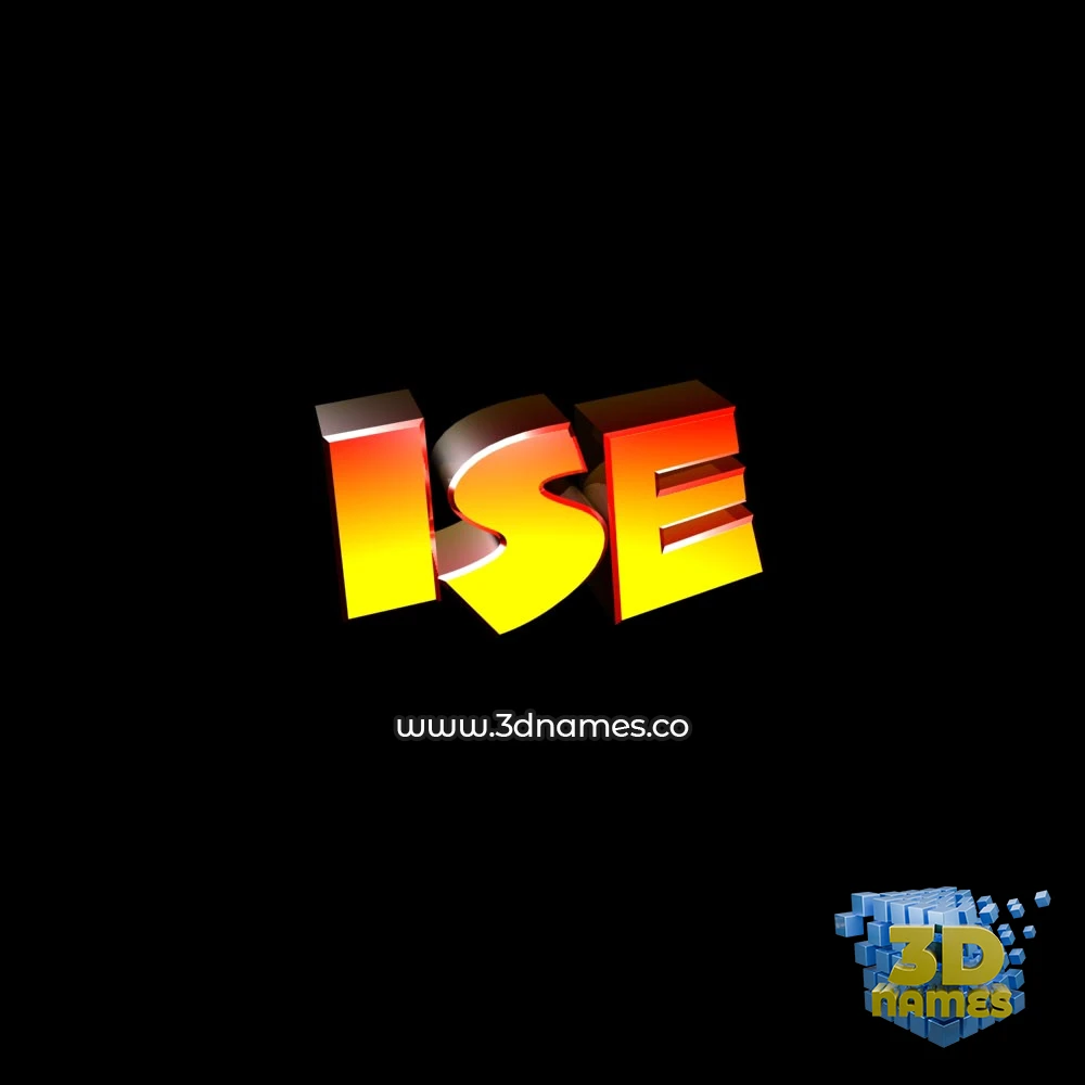 ise in Black Background style - 3D name wallpaper