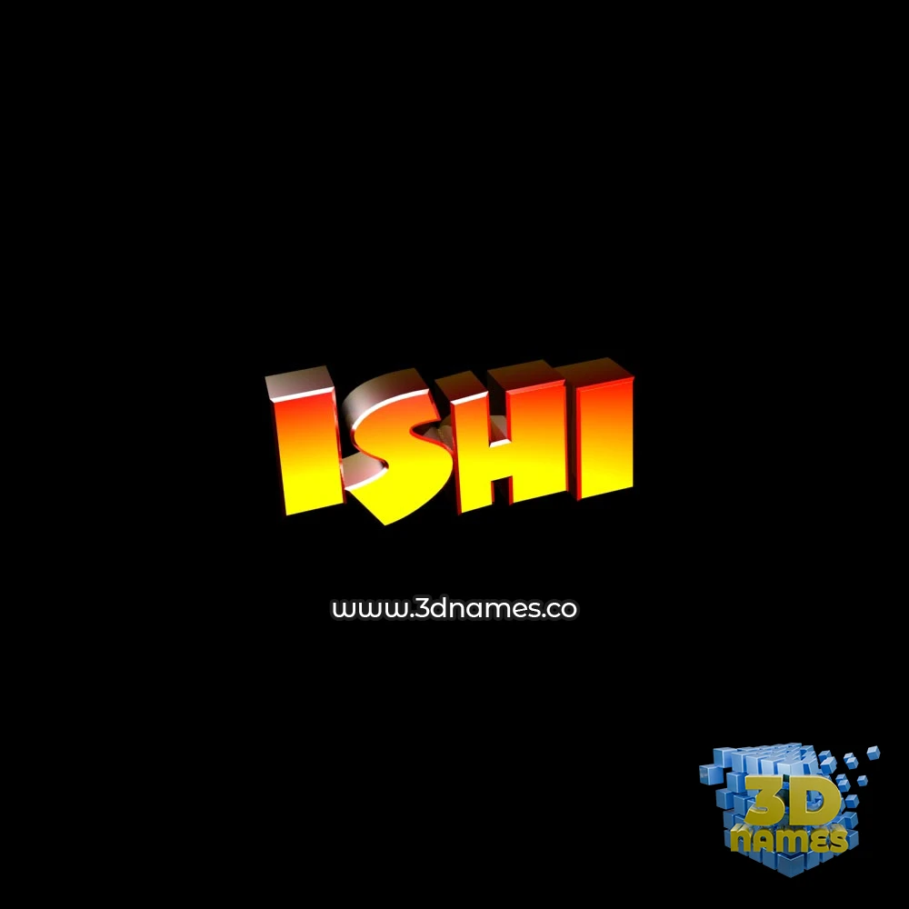 ishi in Black Background style - 3D name wallpaper
