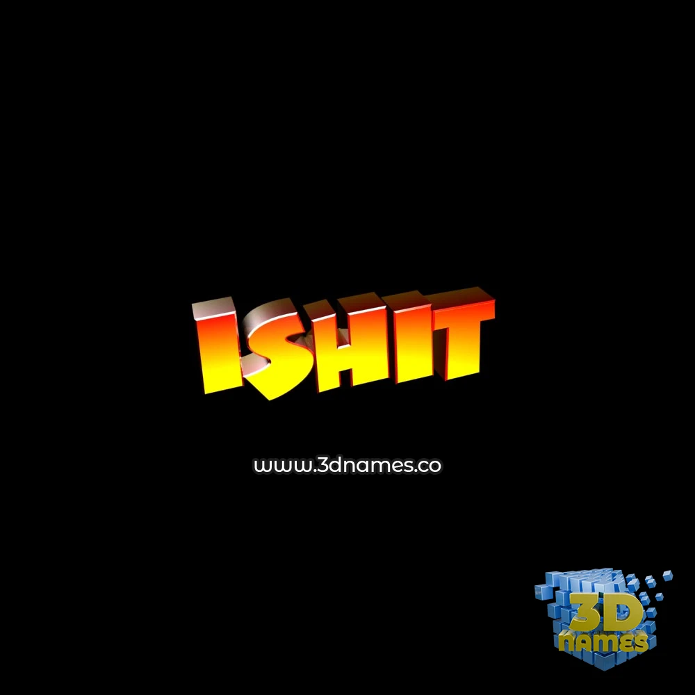 ishit in Black Background style - 3D name wallpaper