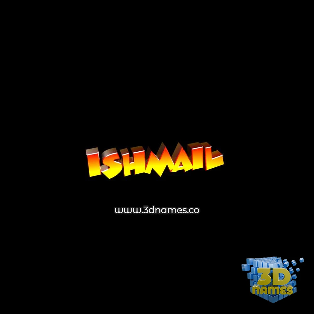 ishmail in Black Background style - 3D name wallpaper