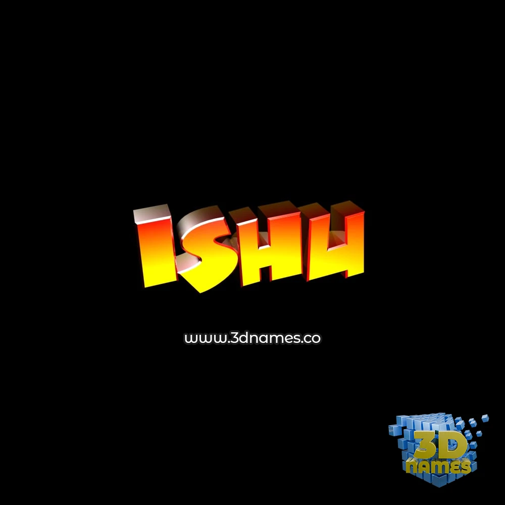 ishu in Black Background style - 3D name wallpaper