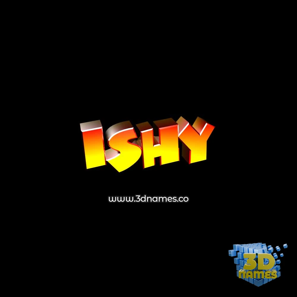 ishy in Black Background style - 3D name wallpaper
