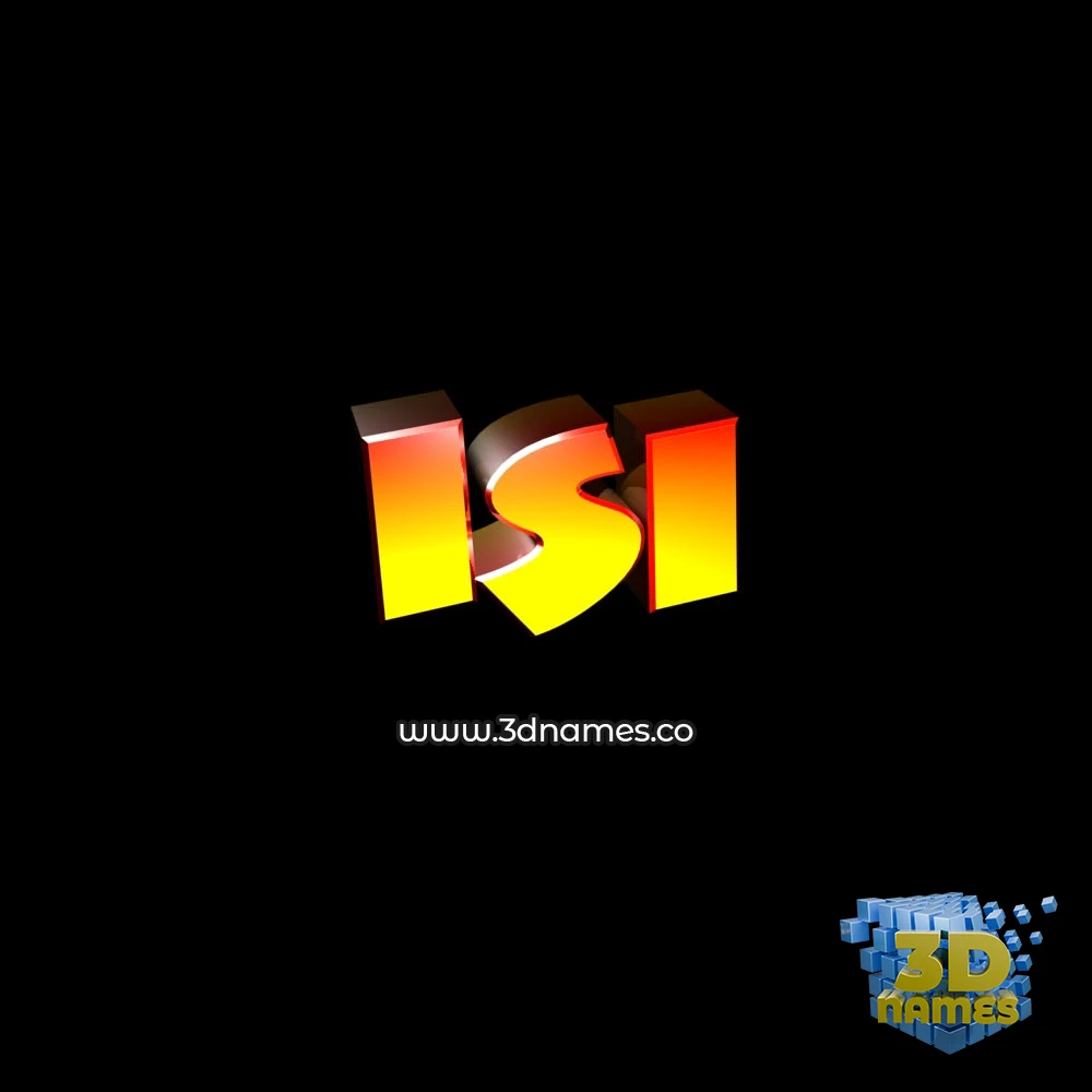 isi in Black Background style - 3D name wallpaper