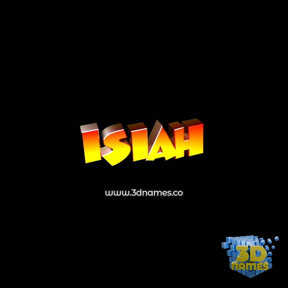 isiah in Black Background style - 3D name wallpaper