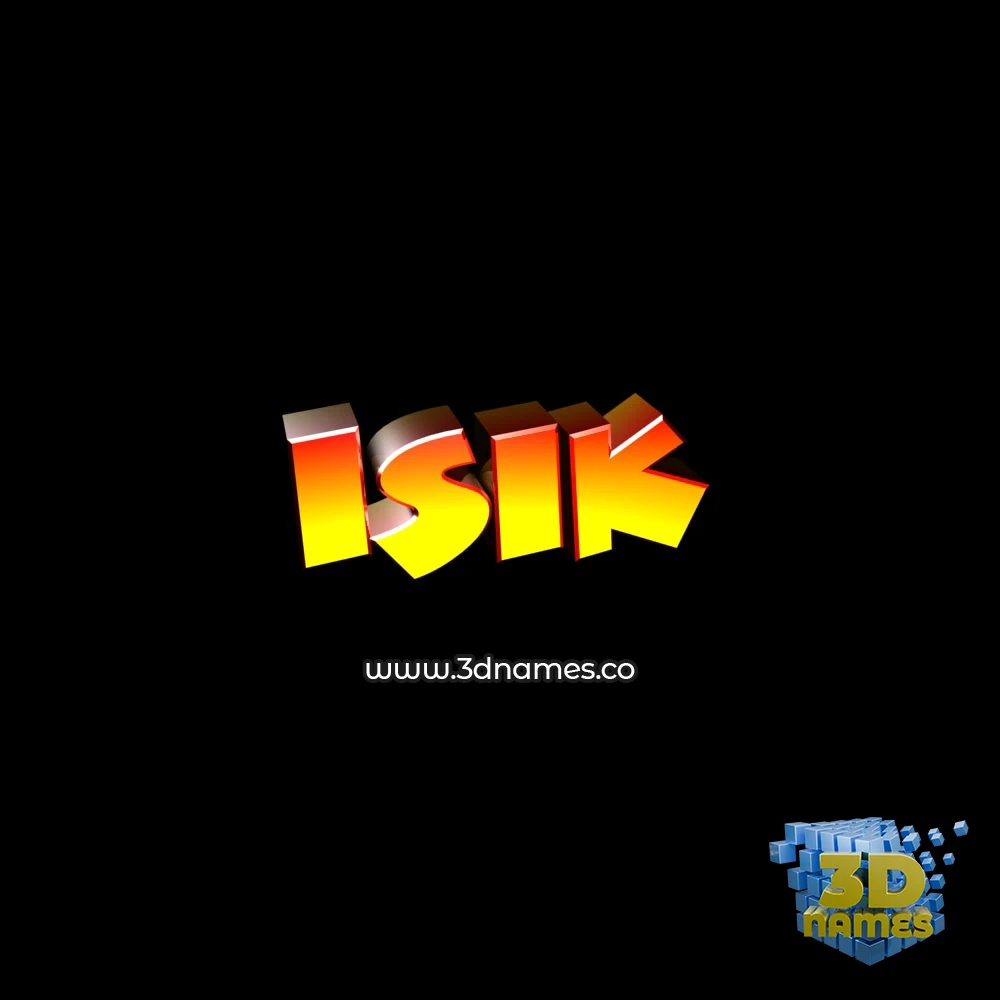 isik in Black Background style - 3D name wallpaper