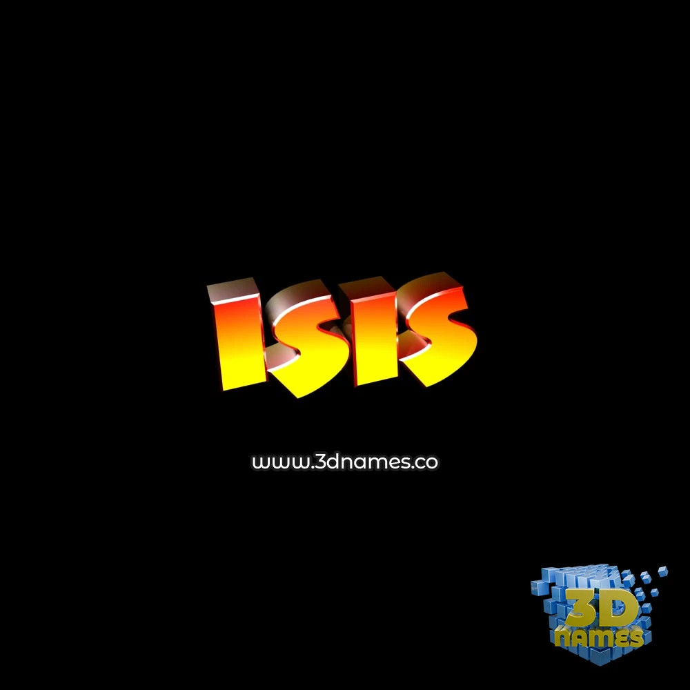 isis in Black Background style - 3D name wallpaper
