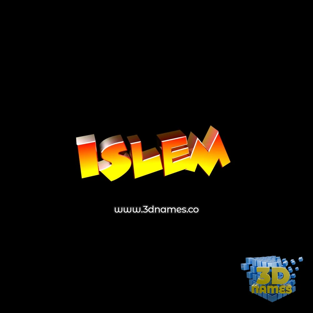 islem in Black Background style - 3D name wallpaper