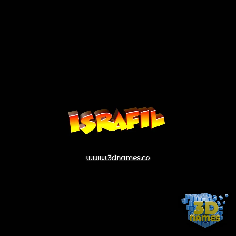 israfil in Black Background style - 3D name wallpaper