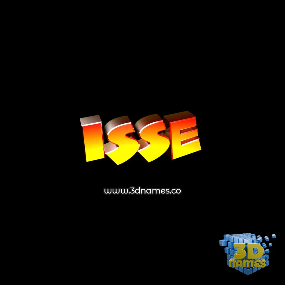 isse in Black Background style - 3D name wallpaper