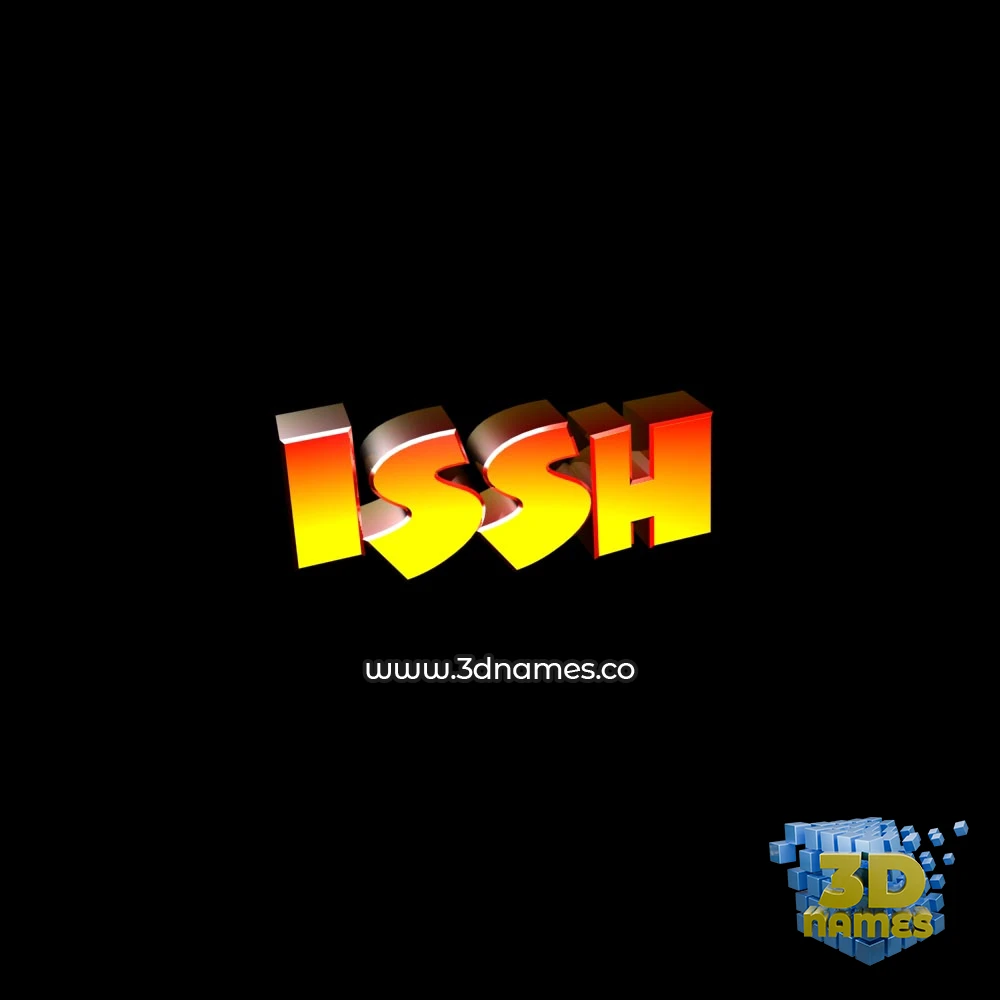 issh in Black Background style - 3D name wallpaper