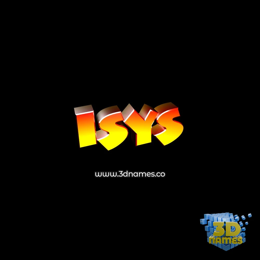 isys in Black Background style - 3D name wallpaper
