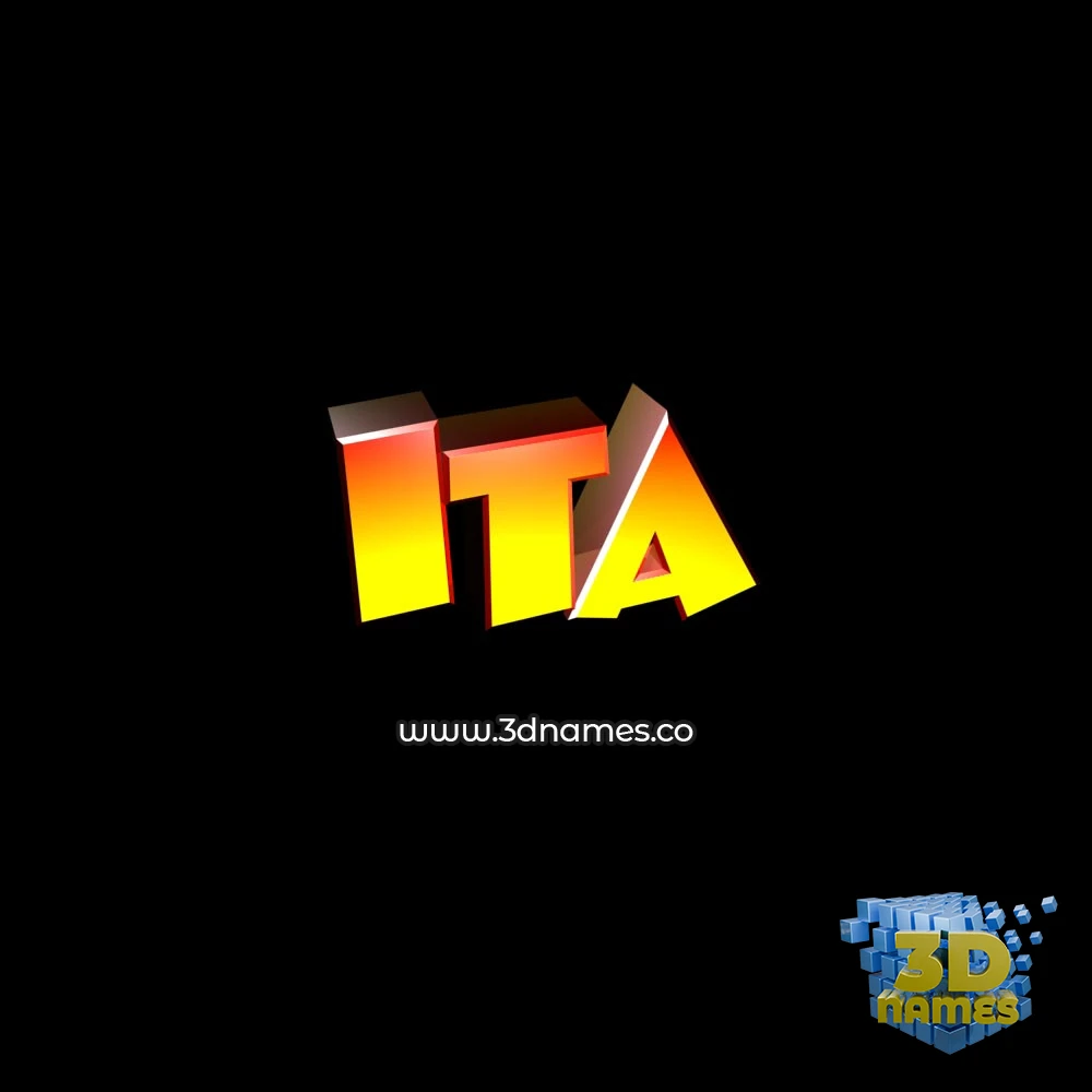 ita in Black Background style - 3D name wallpaper