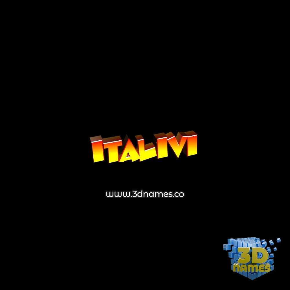 italivi in Black Background style - 3D name wallpaper