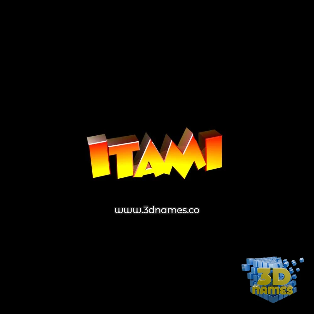 itami in Black Background style - 3D name wallpaper