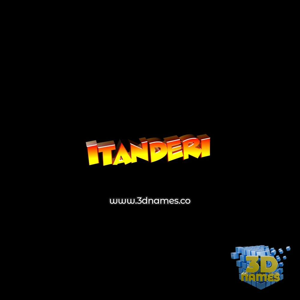 itanderi in Black Background style - 3D name wallpaper