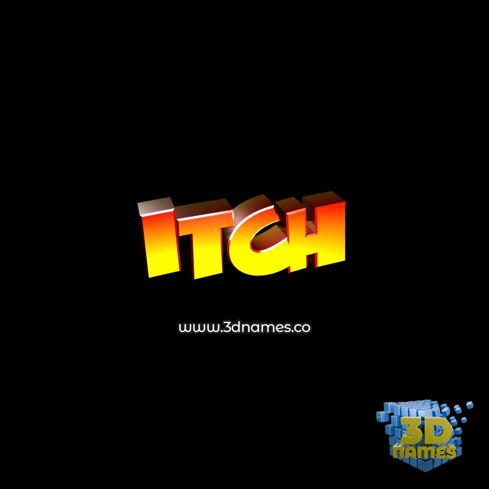 itch in Black Background style - 3D name wallpaper