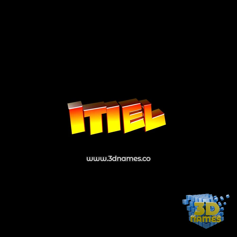 itiel in Black Background style - 3D name wallpaper