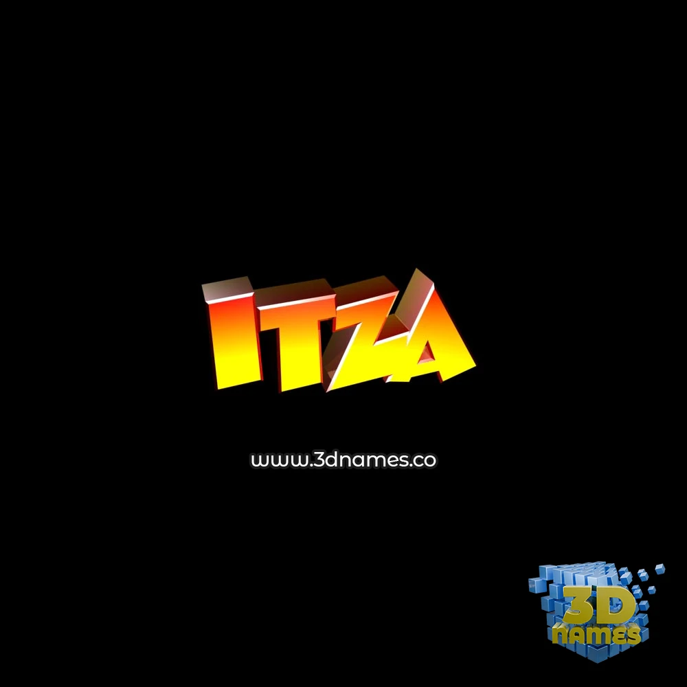 itza in Black Background style - 3D name wallpaper