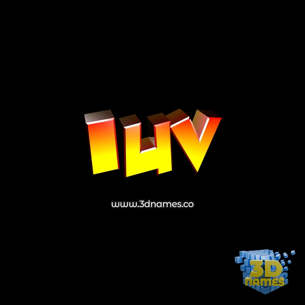 iuv in Black Background style - 3D name wallpaper