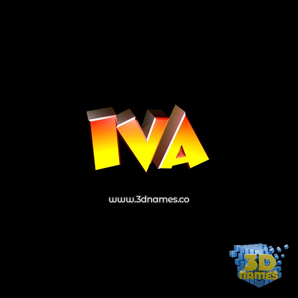iva in Black Background style - 3D name wallpaper
