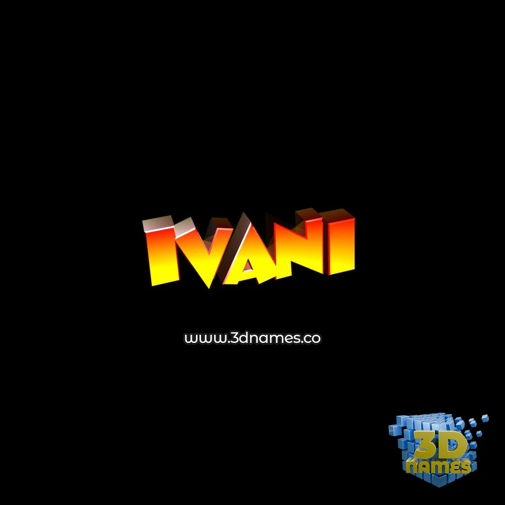 ivani in Black Background style - 3D name wallpaper