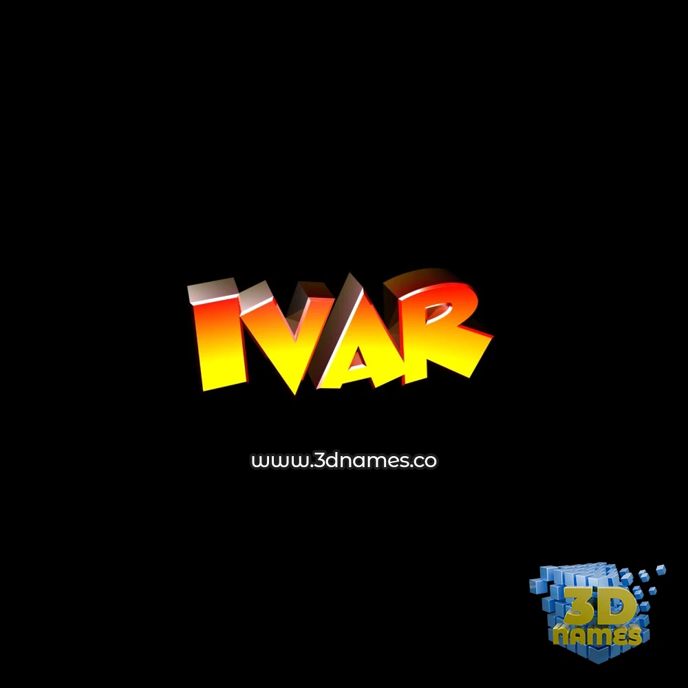 ivar in Black Background style - 3D name wallpaper