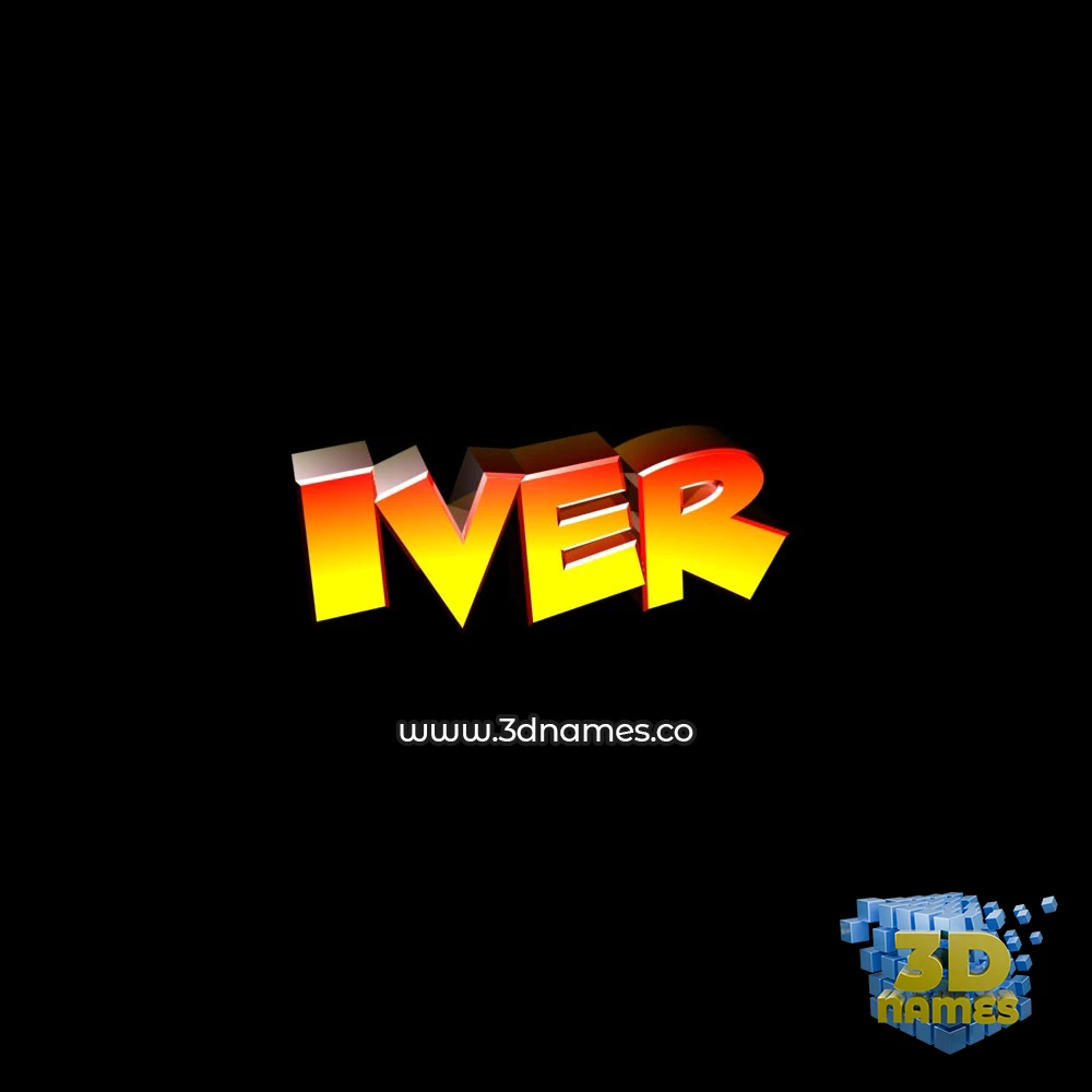 iver in Black Background style - 3D name wallpaper