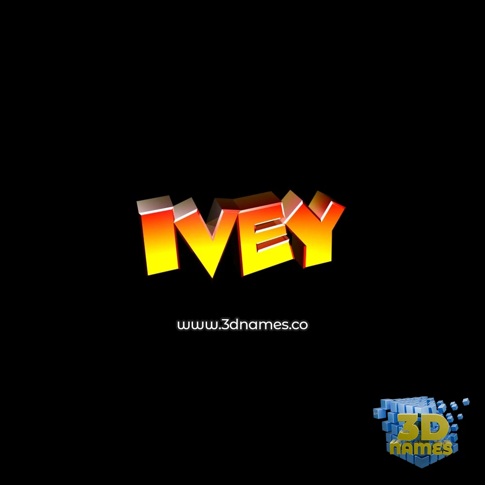 ivey in Black Background style - 3D name wallpaper