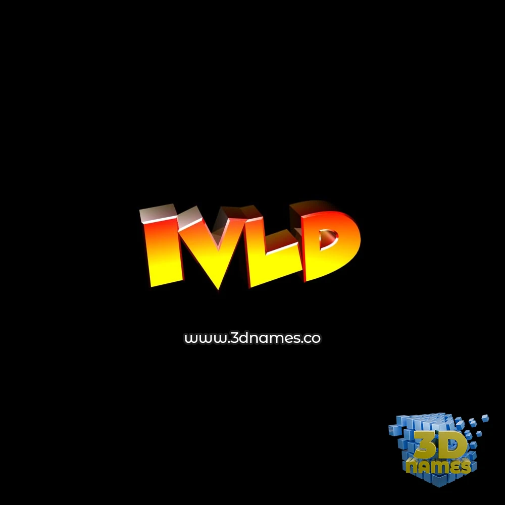 ivld in Black Background style - 3D name wallpaper
